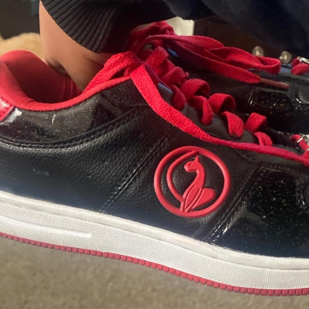Black and Red Sneakers with Fox Logo